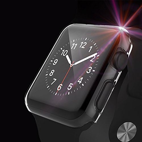 [2 Pack] PC Apple watch case, Fivefish iPhone Watch PC Screen Protector Full Coverage All-around Protective 0.3mm Ultra-thin Cystal Clear Hard Cover for i watch All Models 2015 – Apple Watch Case 42MM