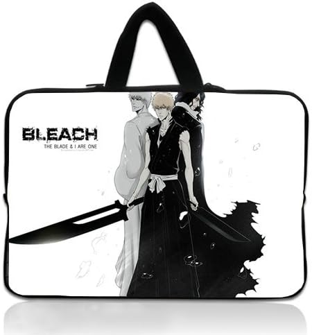 HUADO New Style bleach kurosaki ichigo empty swords Laptop Handbag Portable Laptop Carrying Bag Twin Sides Patterns Waterproof Canvas Fabric Case for 11 11.6 Inch Laptop
