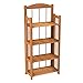 Lavish Home Bookcase for Decoration, Home Shelving, and Organization 4 Shelf, Folding Wood Display Rack for Home and Office (Light Brown)