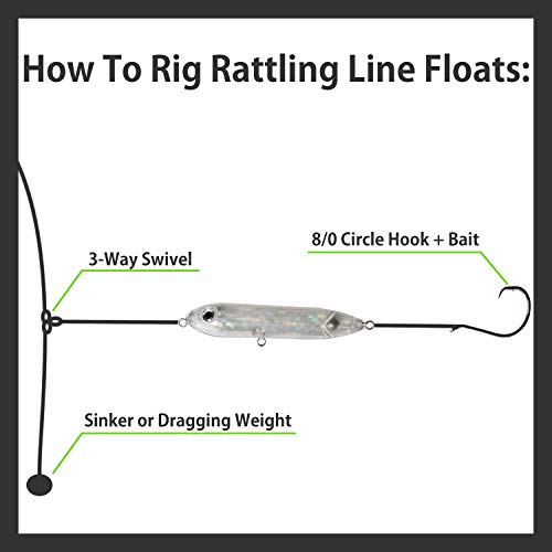 Catfish Rattling Line Float Lure for Catfishing, Demon Dragon Style Peg