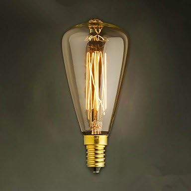 E14 40W St48 Yellow Light Bulb Edison Small Screw Cap Retro Chandelier Decorative Light Bulbs , 220-240v