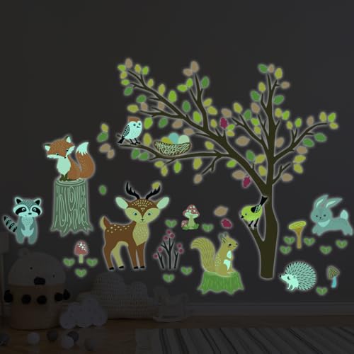 Ambiance - Adhesivo decorativo para pared (40 x 55 cm), diseño de animales de bosque de otoño