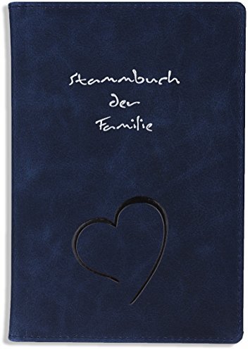 Family Book Leather Trave Blue Heart Registry Office Wedding