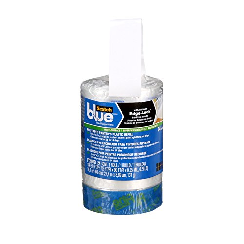 Scotchblue pre-taped painter s plastic, unfolds to 24-i…