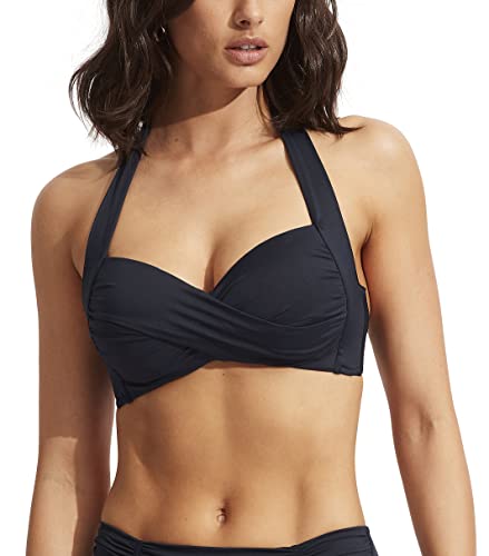 Twist Front Soft Cup Halter Bikini Top Swimsuit at Amazon