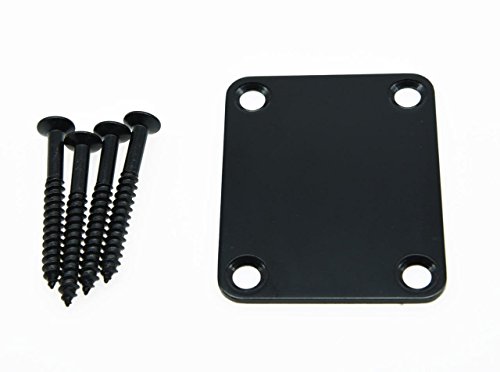 KAISH Electric ST Guitar Neckplate Metal Neck Plate Fits Strat Black