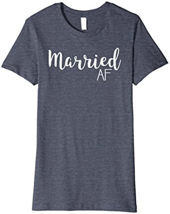 Womens Married AF T-Shirt - Bridal &amp; Engagement Shirt Small Heather Blue