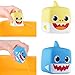 Tinabless Sharks Light Up Bath Toys, Flashing Color in Water & Spray Water Rubber Floating Set for Kids Babies and Toddlers Bathtub Bathroom Shower Games Swimming Pool Party (2 Packs)