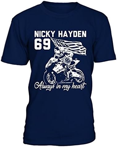 100% Cotton Nicky Hayden Kentucky Kid Alway in My Heart Round Neck Men39;s T Shirt