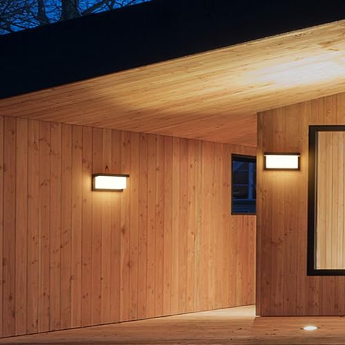 Klighten 24W LED Outdoor Wall Light, 3000K, IP65 Waterproof Wall Light, Modern Aluminum, Suitable for Indoor Outdoor, Deck, Patio and More. Black