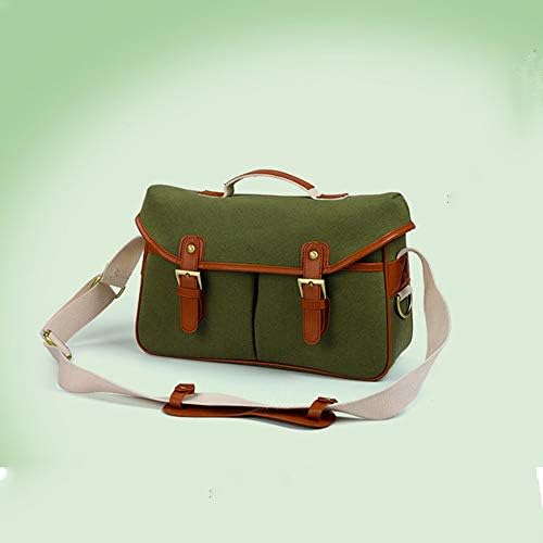 WWFF Summer SLR Cotton Canvas Camera Bag Travel Messenger Bag Shoulder Bag For Micro Single Camera Backpack Casual Bag Size 35 * 11 * 22cm Green