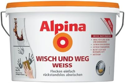 Alpina Farben Wandfarbe Wisch Und Weg Weiss 2 5l Amazon De Baumarkt