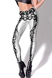 RedExtend® Women's Fashion Digital Print Rock Skeleton Bone Skull Tight Stretch Leggings Tights