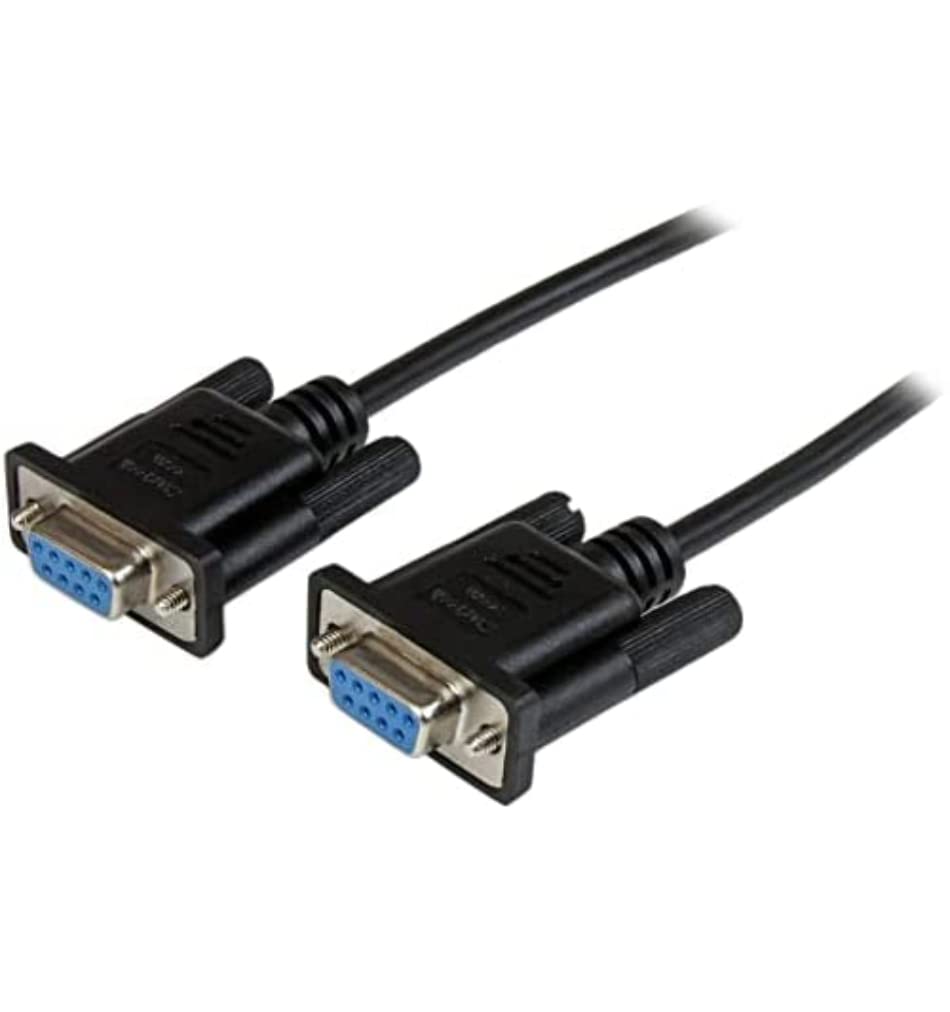 StarTech.com 1m Black DB9 RS232 Serial Null Modem Cable F/F - DB9 Female to Female - 9 pin RS232 Null Modem Cable - 1 meter, Black