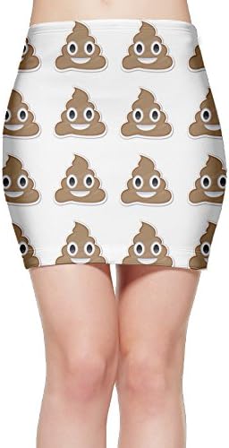 Cute Poop Smiling Emoji Women's Sexy Slim Tight Mini Skirt