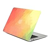 Unik Case Gradient Ombre Triangular Galore Retro Sunrise Graphic Ultra Slim Light Weight Matte Rubberized Hard Case Cover for Macbook Air 13