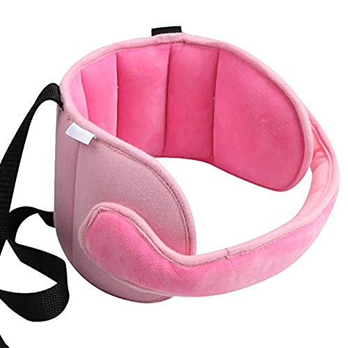 StoHua Toddler Car Seat Head Support Neck Pillow Strap - Kids and Baby Safety Neck Relief Head Support Band Sleep Strap with Adjustable Belt(Pink)