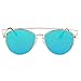 VIVIENFANG Technologic Crossbar Flat Lens Aviator Sunglasses Mirrored Lens Cateye Shades 86472
