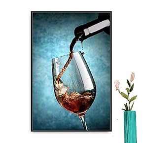 Framed Canvas Wall Art Red Wine Canvas Prints Home Artwork Decoration for Living Room,Bedroom - 16x24 inches