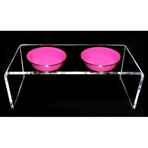 Best Platinum Pets 5 Star Modern Solid Acrylic Cat Feeder With 2