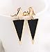 CNCbetter Women Fashion Jewelry Black Triangle Colorful Charms U Shaped Back On Clip Earring