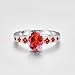 Psiroy 925 Sterling Silver Plated Oval Simulated Garnet Promise Ring for Women Size 7