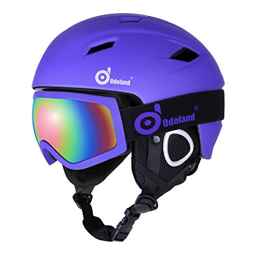 Odoland Ski Helmet with Ski Goggles, Multi-Options Snowboard Helmet and Goggles Set for Men Women Youth and Kids, ASTM Safety Certificated, Purple, Large ...