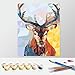 DIY Paint by Numbers Kit for Adults - Christmas Deer Doe | Paint by Numbers Landscape Scene Paintings Arts Craft for Home Wall Decor | Pre-Printed Art-Quality Canvas 20” x 16”, 3 Brushes, Paints
