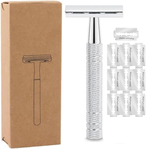 Saudi Razor Joyzzz Double Edge Safety Razor, Single Blade Razors for Men, with 10 ...