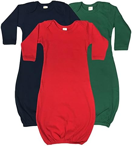 The Laughing Giraffe Unisex Baby Sleep Sack Gown (3-Pack) (0-3M, Navy/Kelly Green/ Red)