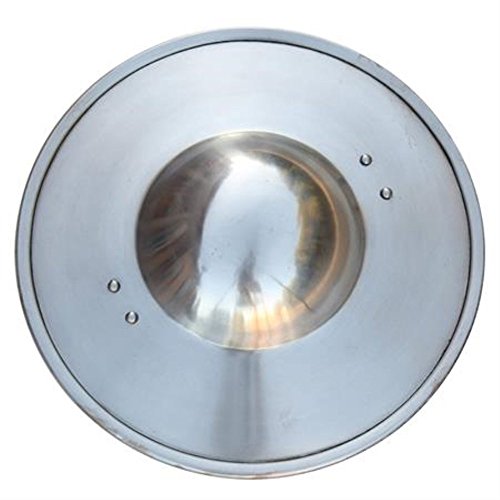 Basic Polished Steel Rudimentary Swashbucklers Replica Buckler Shield LARP Costume Accessory