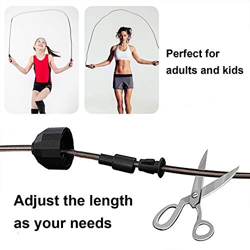 TOOVREN Jump Rope, Speed Jump Rope Workout for Fitness Exercise Tangle-Free with Ball Bearings, Adjustable Skipping Crossrope with Memory Foam Handles for Men/Women/Kids/Girls/Boys – Red