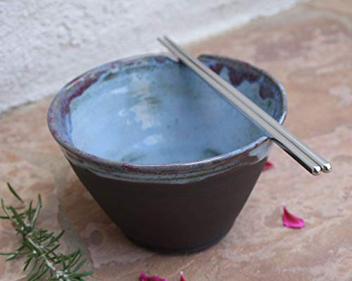 Black Clay Soup Bowl, handmade pottery dinnerware dish
