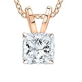 2 carat platinum gia certified princess cut diamond pendant necklace luxury collection d e color vs1 vs2 clarity 2 0 ct 18 in gold chain