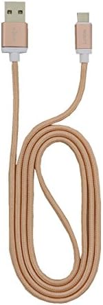 LUTEMA Silver Aluminium Alloy Casing And Nylon Braided Micro USB Charger / Data Cable (Pink)