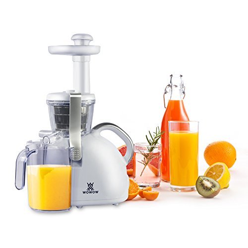 Wowow Juicer Slow Masticating Juicer Extractor, Cold Press Juicer with Juicer Cup, Pulp Cup and Cleaning Brush, Juicer Machine for High Nutrient Fruit and Vegetable Juice