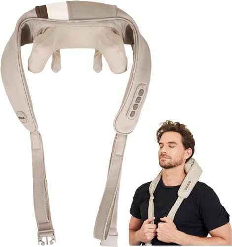 Mebak N1 Neck Massager with Heat, Neck and Shoulder Massager - Deep Tissue Kneading Massage Pillow for Back, Legs and Waist Muscle Pain Relief - Home, Office & Car Use