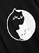 MakeMeChic Women's Cute Graphic Cat Print Casual Long Sleeve Pullover Sweatshirt Tops A Black L
