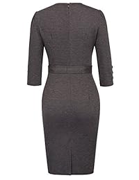 Grace Karin - Vestido de oficina con cinturón para mujer, manga 3 4, estilo retro