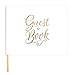 bloom daily planners Wedding Guest Book (120 Pages) Guest Sign-in Book Guest Registry Planner Guestbook - White Cover with Gold Foil, Gilded Edges and Gold Page Marker Hardbound 7