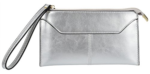 Yaluxe women s large genuine leather zipper pocket purse clutch w…