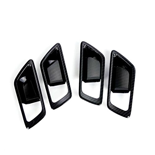 2016-2018 For Toyota C-HR Interior Door Handle Bowls Cover Decor Trim ABS Plastic 4pcs (Black)