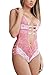 Women Teddy Lingerie One Piece Babydoll Mini Bodysuit(Small, Black.)