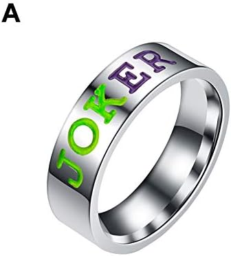 Fernando Guapo Harley Quinn and The Joker Suicide Squad jewelry Batman Lover Couple Stainless Steel Wedding Rings Gift (A,6)