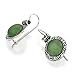 Antique Style Round Green Aventurine Gemstone Earrings with Ornate Floral Design and Secure Backs