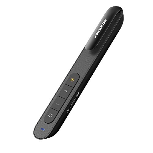 KNORVAY laser pointers pen presentation pointer clicker for powerpoint,prezi and keynote, wireless presenter remote control (Gblack)