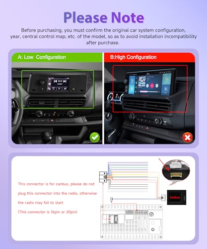 4+128G Android Autoradio pour Peugeot Expert/Citroën Jumpy/Toyota Proace 2016-2024 /Opel Vivaro 2019-2024 /Fiat Scudo 2022-2024 Sans Fil Carplay Android Auto 10" Incell Écran GPS WiFi Bluetooth FM/RDS