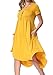 Levaca Womens High Low Draped Hem Swing Loose Casual Party Midi Dress Yellow XXL