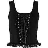 Twfsgirl Gothic Crop Tank Tops for Women Y2k Camisole Goth