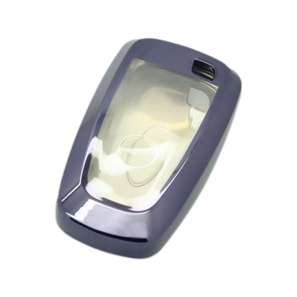 BROVACS Soft TPU Case Shell Cover Protector Holder Compatible with FORD Fusion Mustang F-150 F-250 LINCOLN Smart Remote Key Fob 2 3 4 5 Button SV9710 Dark Purple